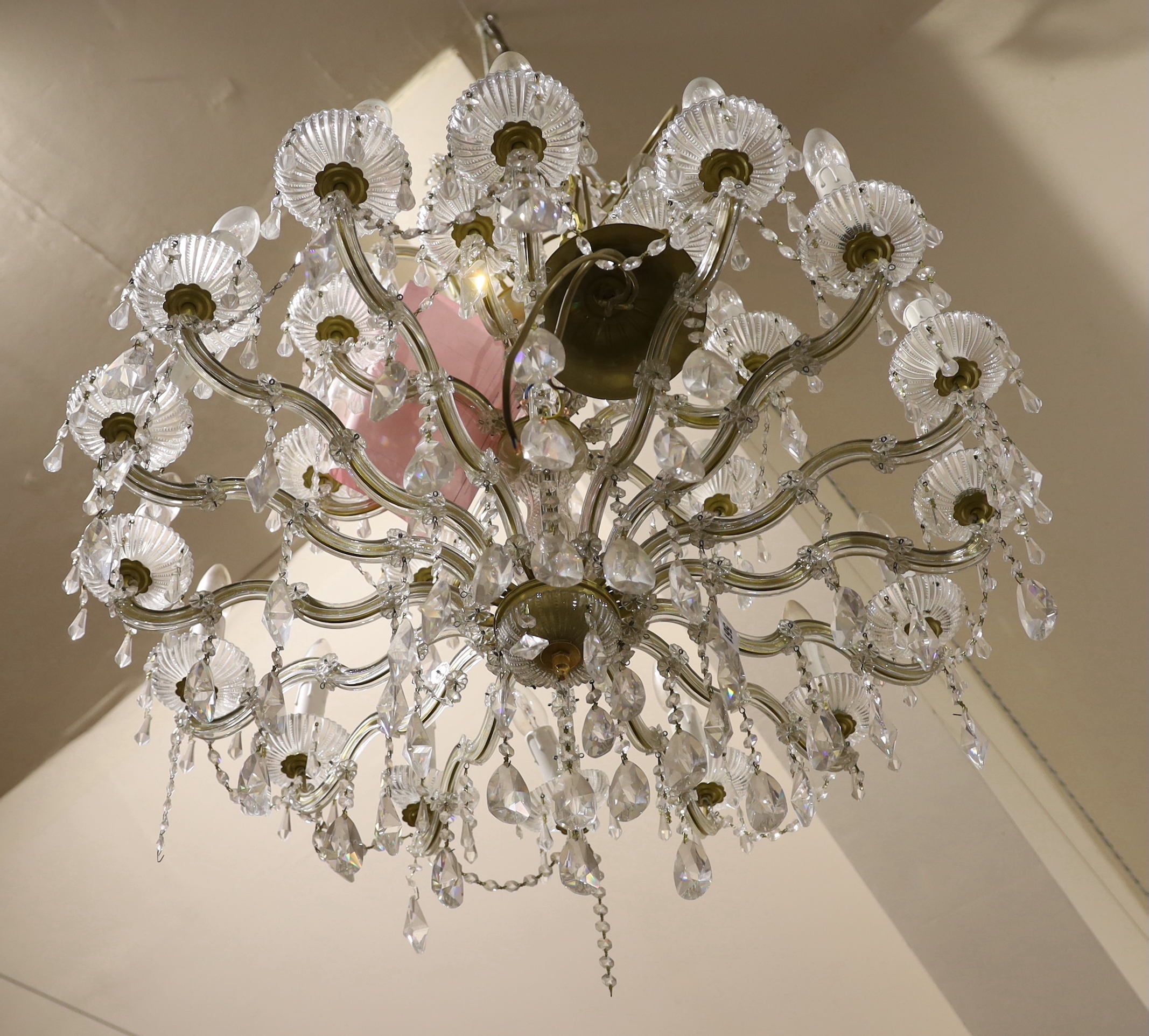 A Swarovski twenty four branch chandelier